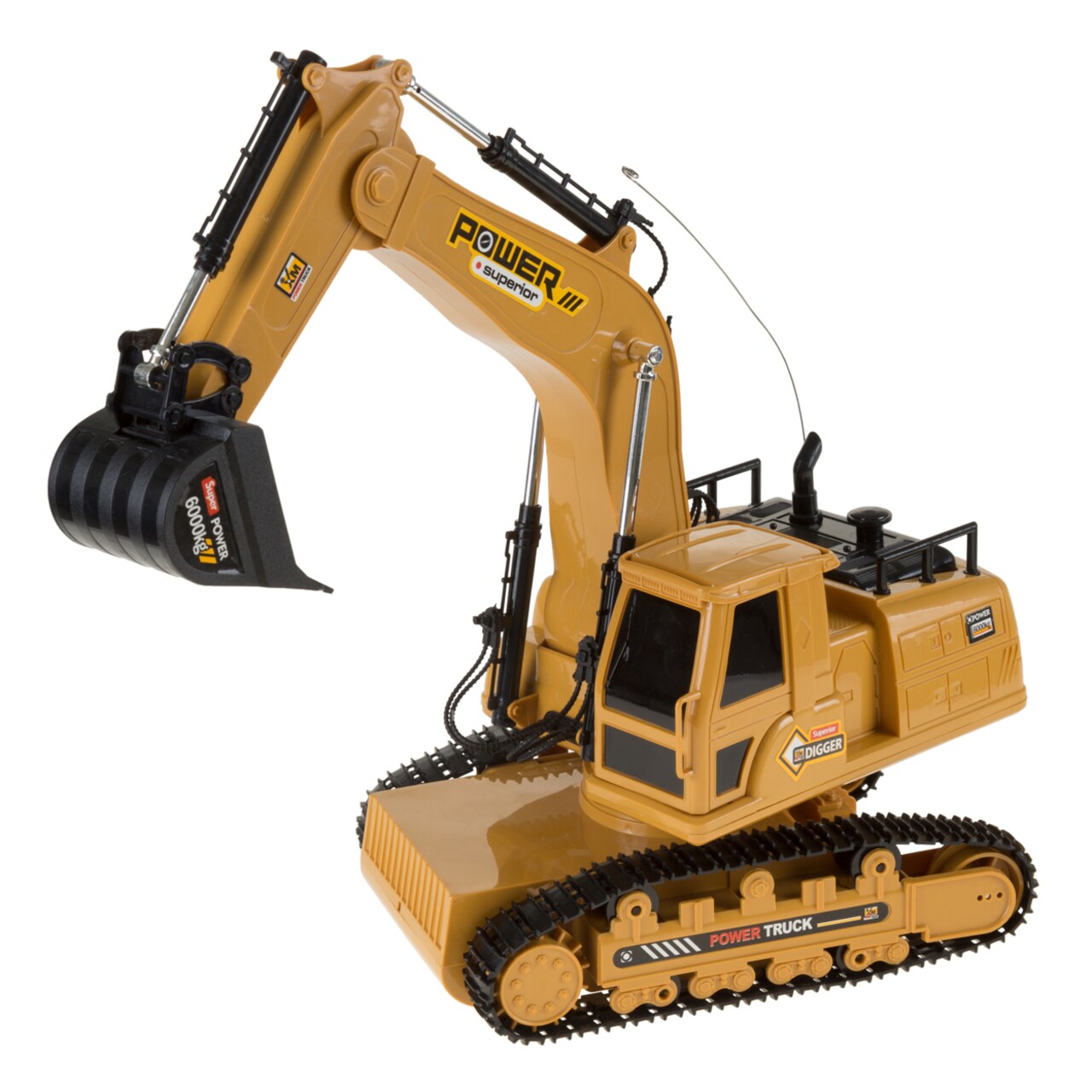 Hey! Play! Remote Control Excavator Toy 680 Degree Movement Rechargeable 7 Inch
